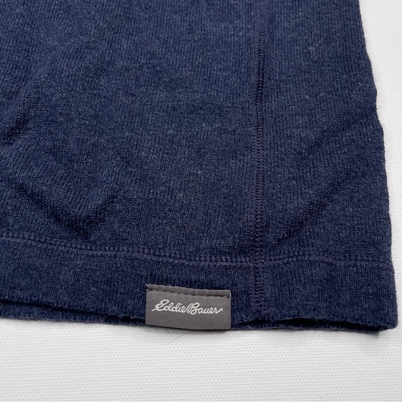 Eddie Bauer Sweater Merino Wool Cotton Navy Blue Outdoor Gorp Office  Tall - Picture 7 of 13